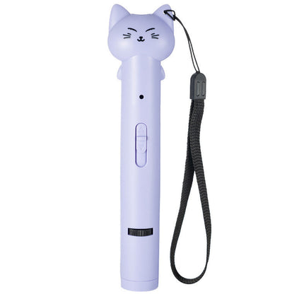 USB Charging Cat Laser Toy with Three Light Modes | Interactive Play for Cats with Feather Stick