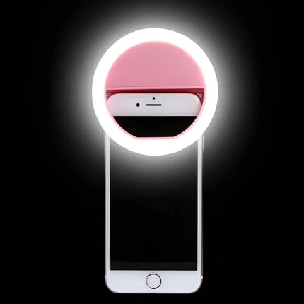 Clip-On Selfie Ring Light with Adjustable Brightness | Portable Lighting for Perfect Photos and Videos