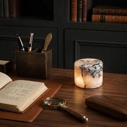Handcrafted Marble Lamp with Rechargeable Cordless Design | Soft Ambient Lighting for Modern Interiors