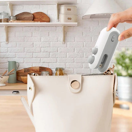 Portable USB Rechargeable Heat Sealer with Cutter Blade | Airtight Sealing for Fresh Food Storage