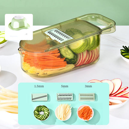 Multifunction Vegetable Cutter with 6 Interchangeable Blades | Effortless Meal Prep for Slicing, Dicing, and Shredding