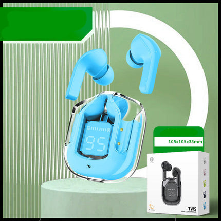 Mini Transparent Wireless Bluetooth Headset with LED Power Display | Noise Reduction for Ultimate Music Freedom