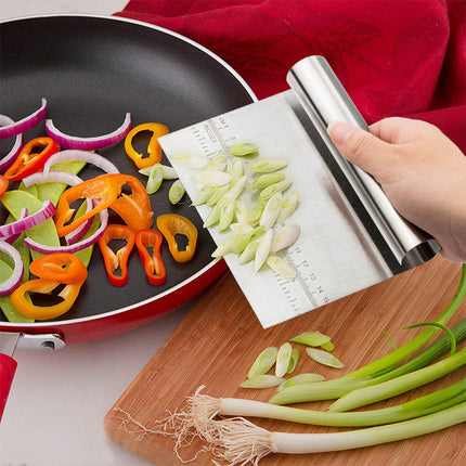 Stainless Steel Dough Scraper with Ergonomic Handle | Precision Cutting Tool for Professional Baking and Cooking