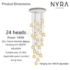 24 Heads / Transparent glass / Gold