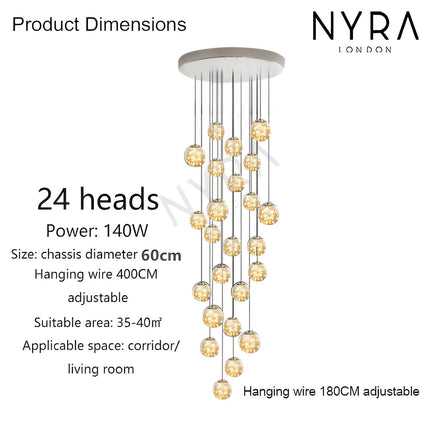 Glass Bubble Chandelier with LED Bulbs – image 20