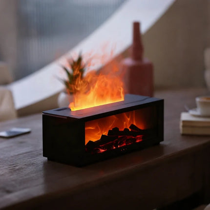 Humidifier with Mesmerizing Flame Effect & Multicolor Lighting | USB-Operated for Soothing Atmosphere