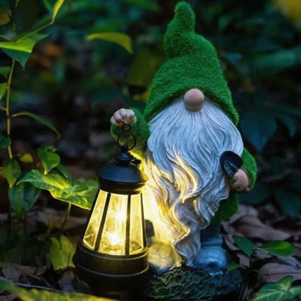 Solar-Powered Garden Gnome with Unique Character | Weatherproof Resin Decor for Magical Outdoor Ambiance