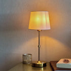 Dimmable Table Lamp with Rechargeable Design & Warm Light | Elegant Metal and Fabric for Cozy Ambiance