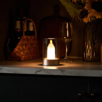 Hand Gesture Control Candle Glow Lamp with Warm White Light | Safe and Stylish Ambiance for Home and Special Occasions
