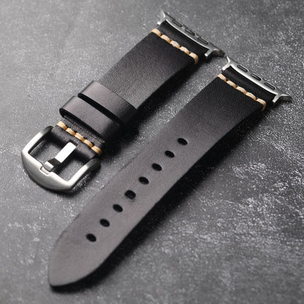 Apple Watch Bands, Full Grain Leather iWatch Band with Steel Buckle