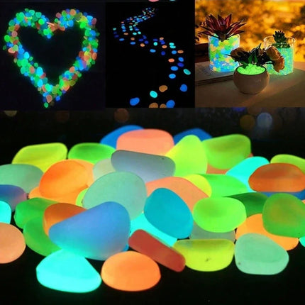 Luminous Glow Pebbles with Light-Absorbing Effect | Waterproof Decorative Stones for Gardens and Aquariums