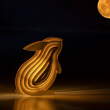 Wooden Animal Light with DIY Puzzle Assembly & Sensor Control | Unique Decorative Nightlight for Home Decor