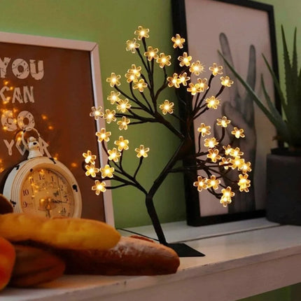Cherry Blossom Tree Decoration with Warm White LED Lights | Elegant Centerpiece for Cozy Ambiance and Relaxation