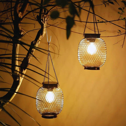 Solar-Powered Luminous Lantern with Automatic Dusk Sensor | Weather-Resistant Illumination for Outdoor Spaces