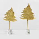 Golden Leaves Ornaments, Metal Leaf Sculpture with Terrazzo Base – image 14