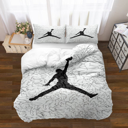 Basketball Duvet Cover Set with Pillowcases, Soft Sports Bedding Set