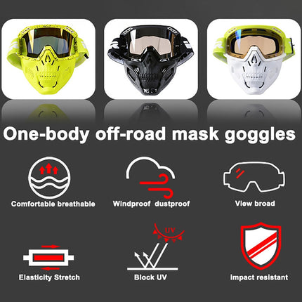 Motorcycle Goggles with Removable Skull Mask, Motorcycle Face Mask – image 5