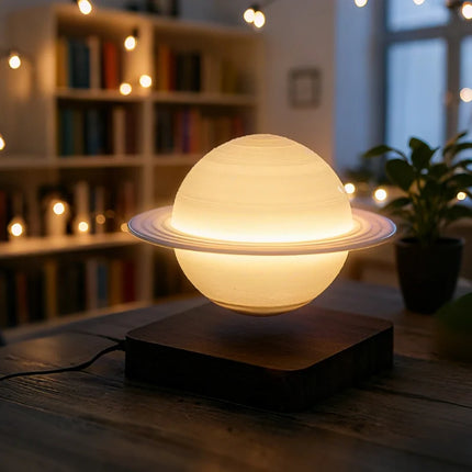 Levitating Lamp with Magnetic Rotation and Realistic Planet Design | Ambient Glow for Cosmic Home Decor