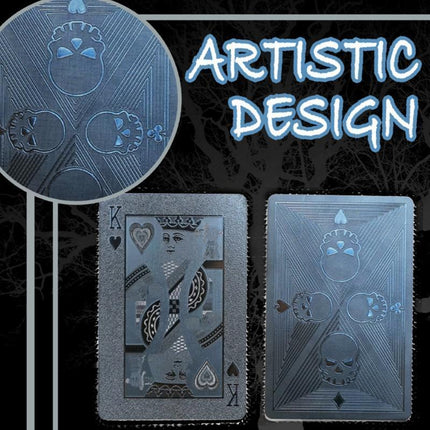Waterproof Playing Cards Black Gold Foil, Poker Playing Cards