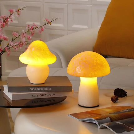 Dimmable Mushroom Table Lamp with Premium Speckled Glass | Adjustable Lighting for Elegant Home Decor