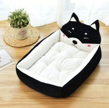 Dog Bed with Removable Washable Cover & Cartoon Design | Cozy Nest for Large Breeds like Golden Retrievers