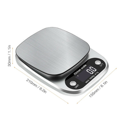 Digital Kitchen Food Scale with Tare Function | 22lbs Capacity and Stainless Steel Design for Accurate Meal Preparation