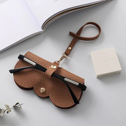 Sunglasses Case, Soft PU Leather Glasses Case with Snap Button – image 9