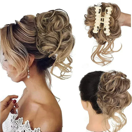 Curly Hair Bun Clip In, Synthetic Hair Bun for Updo Volume – image 9