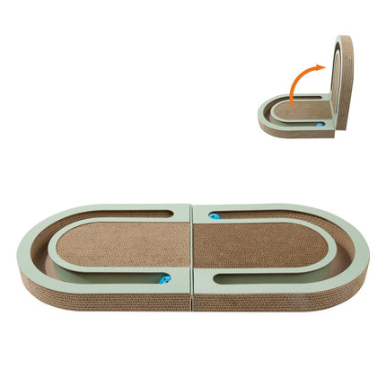 Folding Cat Scratcher with Ball for Interactive Play | Durable Eco-Friendly Design for Claw Grinding and Rest