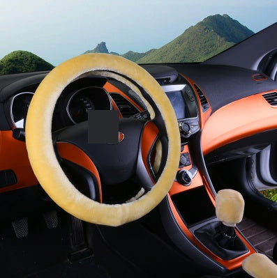 Wool Plush Steering Wheel Cover for All-Season Comfort | Cozy Grip Accessory for Year-Round Driving