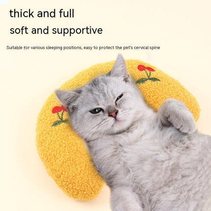 Half U-Shaped Cat Neck Pillow with Plush PP Cotton Filling | Comfortable Support for Relaxing Naps