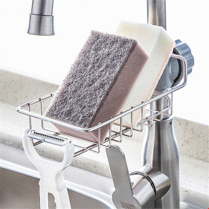 Adjustable Stainless Steel Sink Drain Rack with Clip-On Design | Space-Saving Solution for Kitchen and Bathroom Organization
