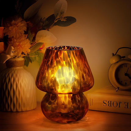 Hand-Blown Glass Lamp with Unique Patterns | Dimmable Lighting for Elegant Home Ambiance