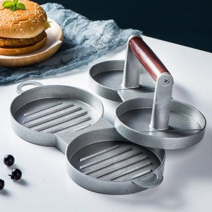 Aluminum Alloy Burger Press Tool Kit with Non-Stick Mold | Effortless Burger Shaping and Easy Cleanup