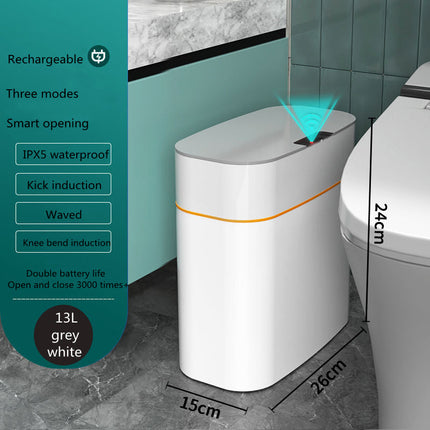 Automatic Smart Trash Can with UV Sterilization & Waterproof Design | Touch-Free Hygiene for Kitchen and Bathroom