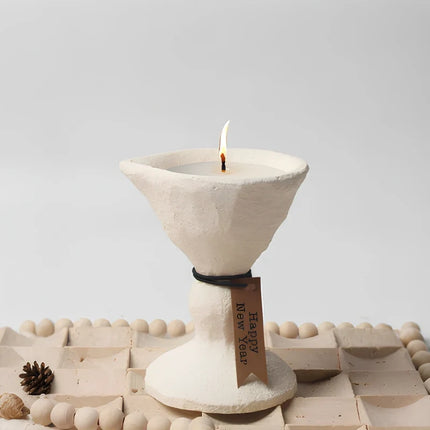 Cement Candle Holder with Nordic-Inspired Design | Versatile Home Decor for Elegant Ambiance
