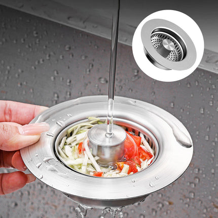 Kitchen Sink Strainer 3 in 1, Pop Up Sink Stopper with Odor Filter