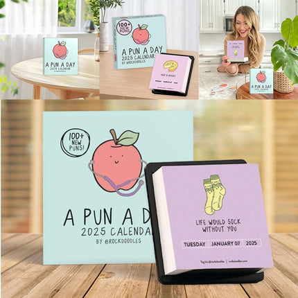 2025 Calendar, A Pun A Day Mini Desk Calendar, Funny Gifts, Coworker Gift, Desk Accessories, Desk Decor