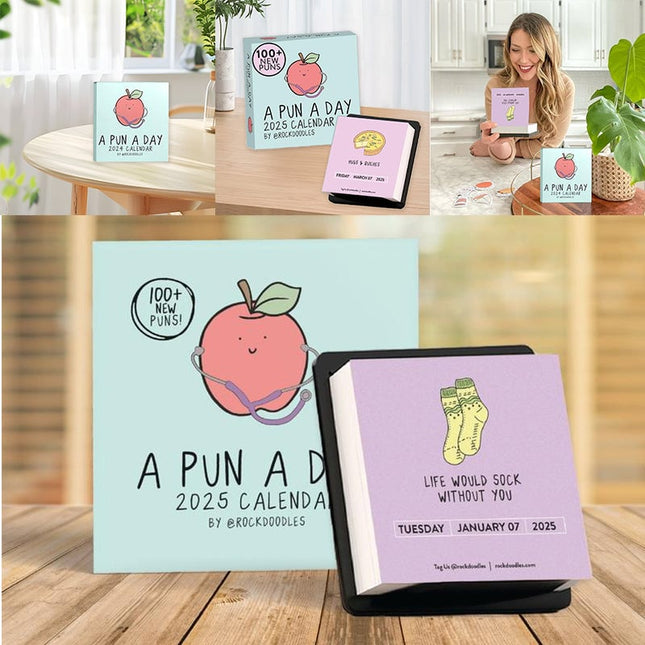 2025 Calendar, A Pun A Day Mini Desk Calendar, Funny Gifts, Coworker Gift, Desk Accessories, Desk Decor