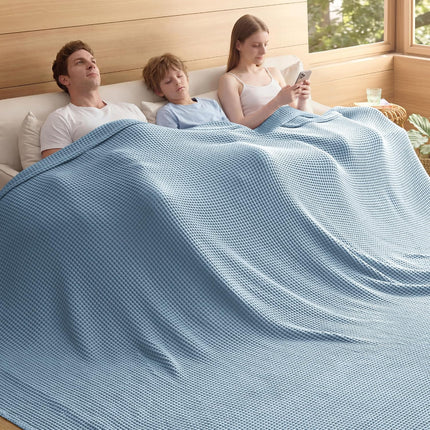 Vepine Cozy Comfort | %100 Cotton Blanket with Waffle Weave Design | Lightweight & Breathable for Year-Round Use