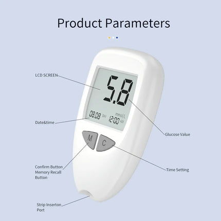 Blood Glucose Monitor Kit with 50 Test Strips & Lancets | Blood Sugar Test Kit, Accurate, Portable Device for Easy Home Testing, blood sugar level test kit