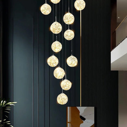 Staircase Chandelier, Glass Bubble Chandelier with LED Bulbs – image 17