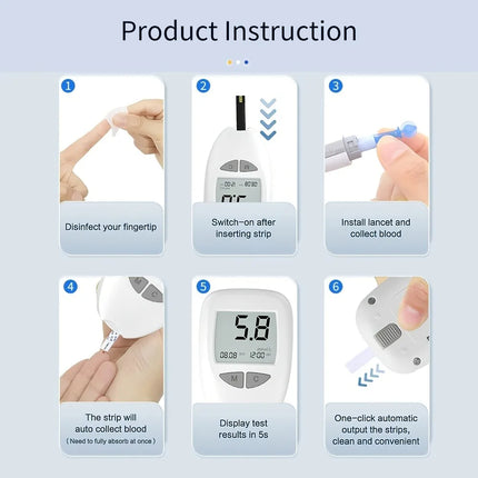 Blood Glucose Monitor Kit with 50 Test Strips & Lancets | Blood Sugar Test Kit, Accurate, Portable Device for Easy Home Testing, blood sugar level test kit