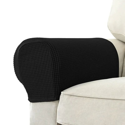 Armchair Arm Covers Set of 2, Water Resistant Couch Armrest Covers, Quilted Jacquard Sofa Arm Covers with Anti Slip Base