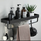 50cm Black with towel rail hooks