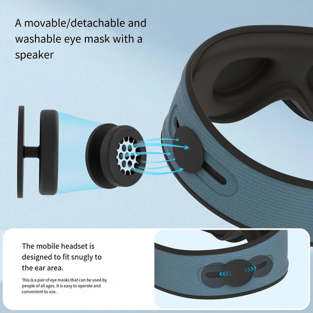Comfort Sleep | 3D Contoured Bluetooth Eye Mask with Memory Foam | Wireless Music for Relaxation