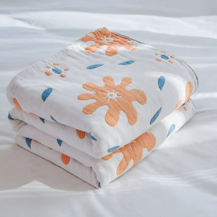 Abstract Sunny Reversible Blanket with Vibrant Design | Lightweight Cotton for Year-Round Comfort 1
