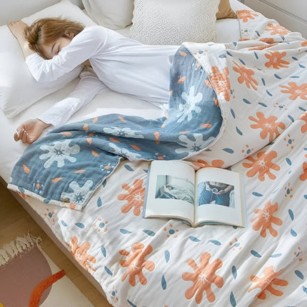Abstract Sunny Reversible Blanket with Vibrant Design | Lightweight Cotton for Year-Round Comfort 5