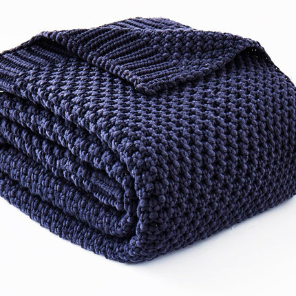 Cozy Comfort | Knitted Weighted Blanket with Cooling Microfiber | All-Season Softness for Ultimate Relaxation