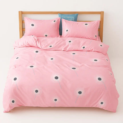 Duvet Covers, Lightweight Breathable Duvet Cover in Pink and Blue, Soft Acetate Comforter Cover for Single Bed